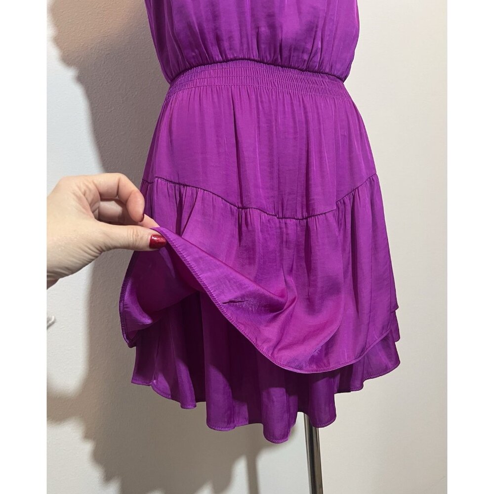 Steve Madden Prairie Dreams Mini Dress XS Satin Purple Casual Party Cocktail - Picture 9 of 11